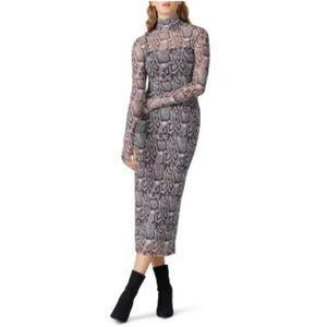 AFRM Shailene Snake Mesh Dress XS